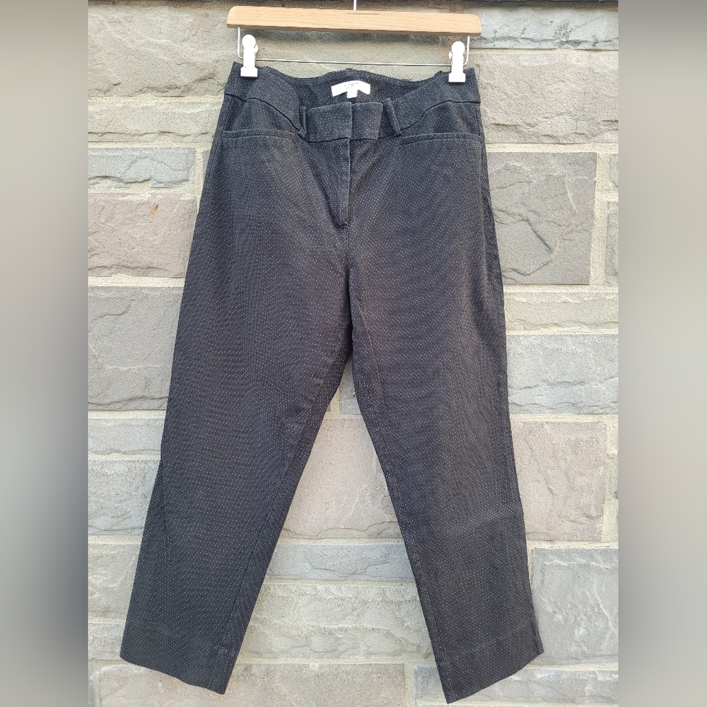 LOFT Julie Riviera Black & White Amall Polka Dot Pants 8